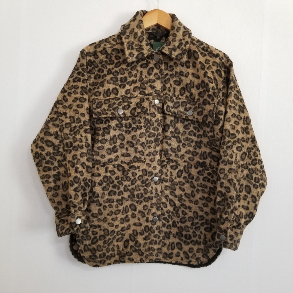 NWT Wild Fable Leopard Print Soft Shacket Jacket Size XS